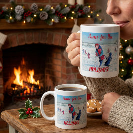 VINTAGE Rood & Blauw THUIS voor de FEESTdagen Koffiemok