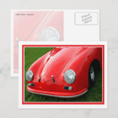 Vintage rood briefkaart (Voorkant / Achterkant)