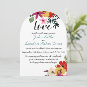 Vintage rood roze goud Teal Flora Fauna Uitnodigin Kaart