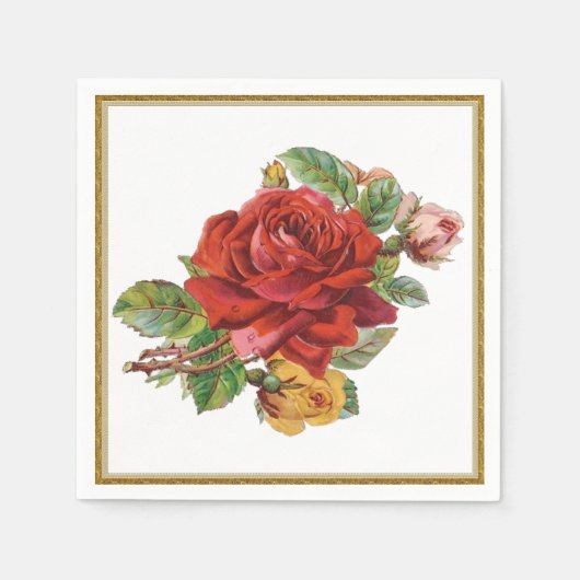 Vintage roodroze luiers servetten (Voorkant)