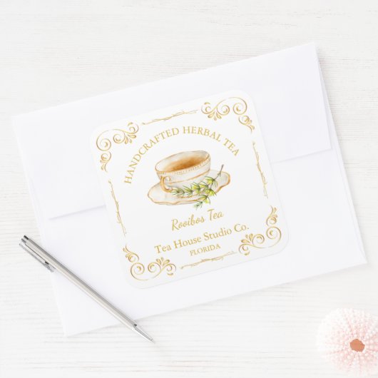 Vintage Rooibos Tea Square Label (Envelop)