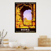 Vintage Rooien Italië Poster (Keuken)