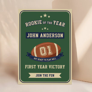 Vintage Rookie Of The Year Voetbal 1e Verjaardag Kaart