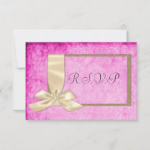 Vintage roomlint en roze bruiloft RSVP