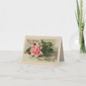 Vintage roos 1890 verjaart wenskaart kaart (Voorkant)