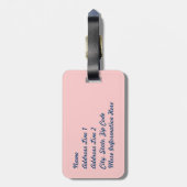 Vintage Roos Bagagelabel (Achterkant verticaal)