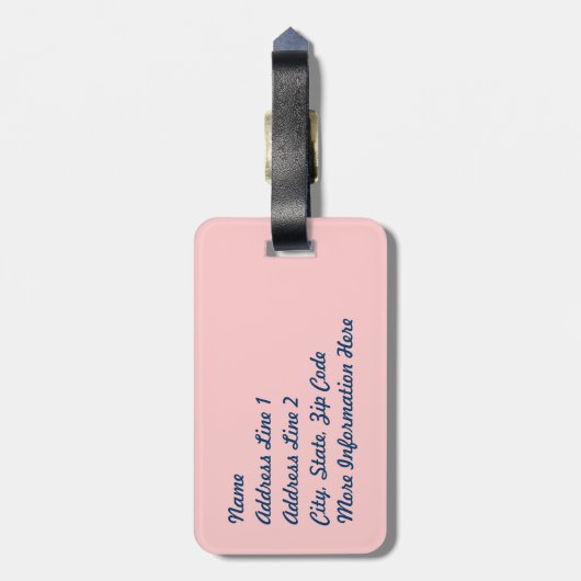 Vintage Roos Bagagelabel (Achterkant verticaal)