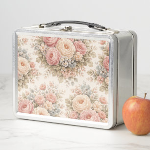Vintage Roos Bloemmotief Elegante Pastel