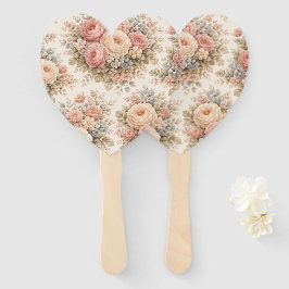 Vintage Roos Bloemmotief | Elegante Pastel  Handwaaier