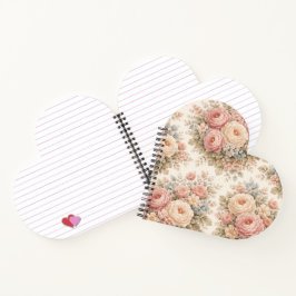 Vintage Roos Bloemmotief | Elegante Pastel  Notitieboek
