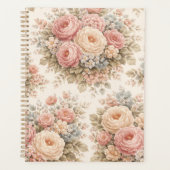 Vintage Roos Bloemmotief | Elegante Pastel Planner (Voorkant)
