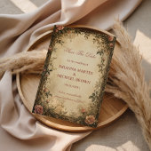 Vintage Roos Botanisch Save The Date