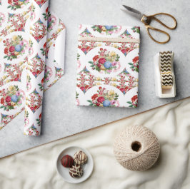Vintage Roos Botanische Ambacht of Cadeau Retro Cadeaupapier
