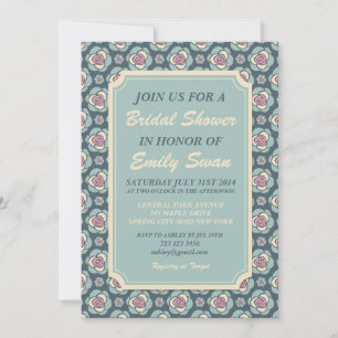 Vintage Roos Bridal Shower Invitation Kaart