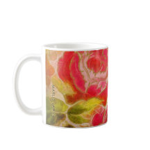 Vintage Roos Floral Feminine Waterverf met naam