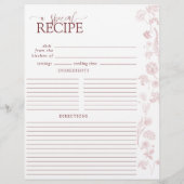 Vintage Roos "Floral Recipe Multomap" Pagina (Achterkant)