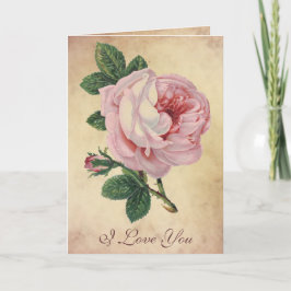 Vintage Roos Liefdeskaart Feestdagen Kaart