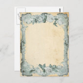 Vintage Roos Lijst Briefkaart (Voorkant / Achterkant)