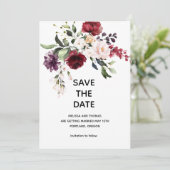 Vintage Roos Save The Date Aankondiging (Staand voorkant)