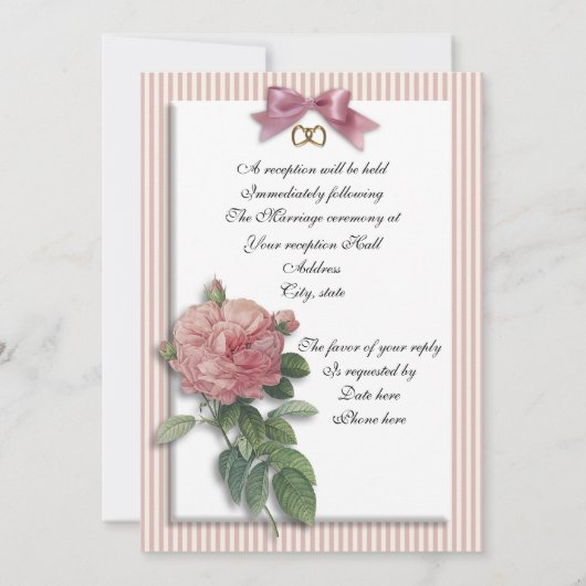 Vintage roos shabby kaart (Achterkant)