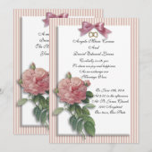 Vintage roos shabby kaart (Voorkant / Achterkant)