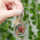 Vintage Roos Sleutelhanger (Hand)
