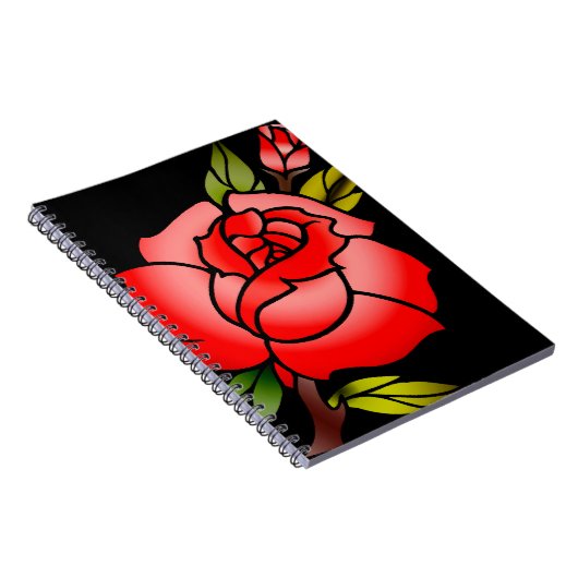 vintage roos tattoo notitieboek (Rechterzijde)