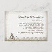 vintage roos tekening trouwreceptie ontwerp informatiekaartje (Achterkant)