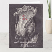 Vintage Roos Valentijn Holiday Kaart (Voorkant)