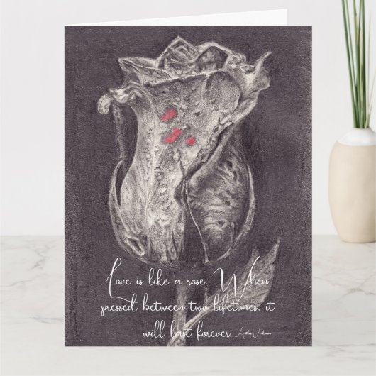 Vintage Roos Valentijn Holiday Kaart (Voorkant)