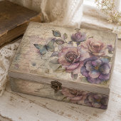 Vintage Roos & Vlinder op Oude Script Decoupage Tissuepapier
