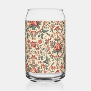 Vintage Roos & Vogel Patroon Romantische Art Nouve Blikvorm Glas