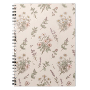 Vintage Roos & Wilde Bloem Botanisch Notitieboek