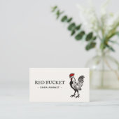 Vintage Rooster Boerderij Visitekaartje (Staand voorkant)