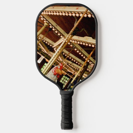Vintage Rooster Carousel Pickleball Paddle (Voorkant)