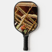 Vintage Rooster Carousel Pickleball Paddle (Achterkant)
