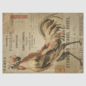 Vintage Rooster en Ephemera ontkoppeling Tissuepapier (Voorkant)