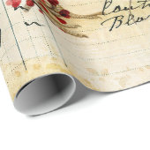 Vintage Rooster en Hen Ephemera ontkoppeling Cadeaupapier (Rol Hoek)