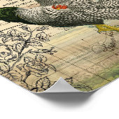 Vintage Rooster en Hen Ephemera Poster (Hoek)