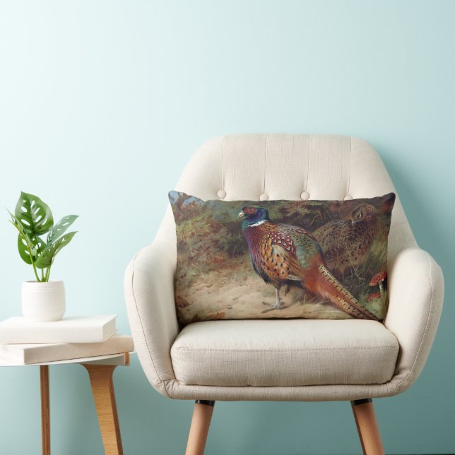 Vintage Rooster en Hen Pheasant Kussen (Stoel)