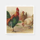 Vintage Rooster en kippen voor eender welk doel Servet (Voorkant)