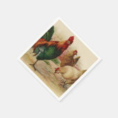 Vintage Rooster en kippen voor eender welk doel Servet (Hoek)