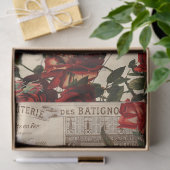 Vintage Rooster en Rozen Ontkoppeling Ephemera Tis Tissuepapier (Geschenk)