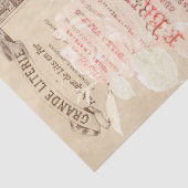 Vintage Rooster en Rozen Ontkoppeling Ephemera Tis Tissuepapier (Detail)