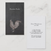 Vintage Rooster Etching Rustic Visitekaartje (Voorkant / Achterkant)