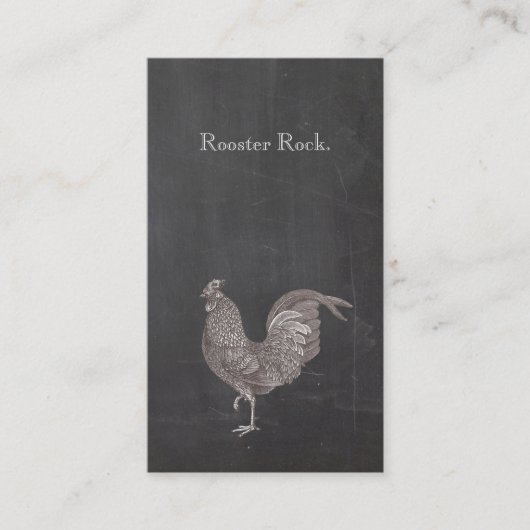 Vintage Rooster Etching Rustic Visitekaartje (Voorkant)