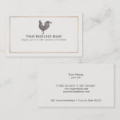 Vintage Rooster Etching Visitekaartje (Voorkant / Achterkant)