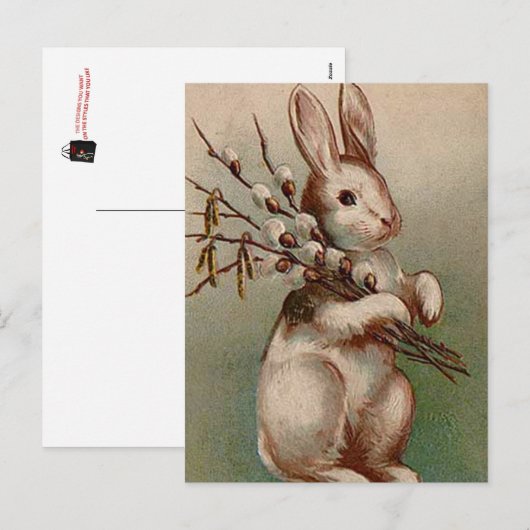 Vintage : rooster - feestdagenkaart (Voorkant / Achterkant)