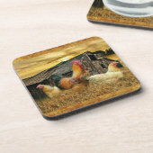 Vintage Rooster Hens Rustic Barn Coop Bier Onderzetter (Linkerzijde)