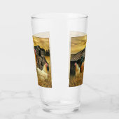 Vintage Rooster Hens Rustic Barn Coop Glas (Links)